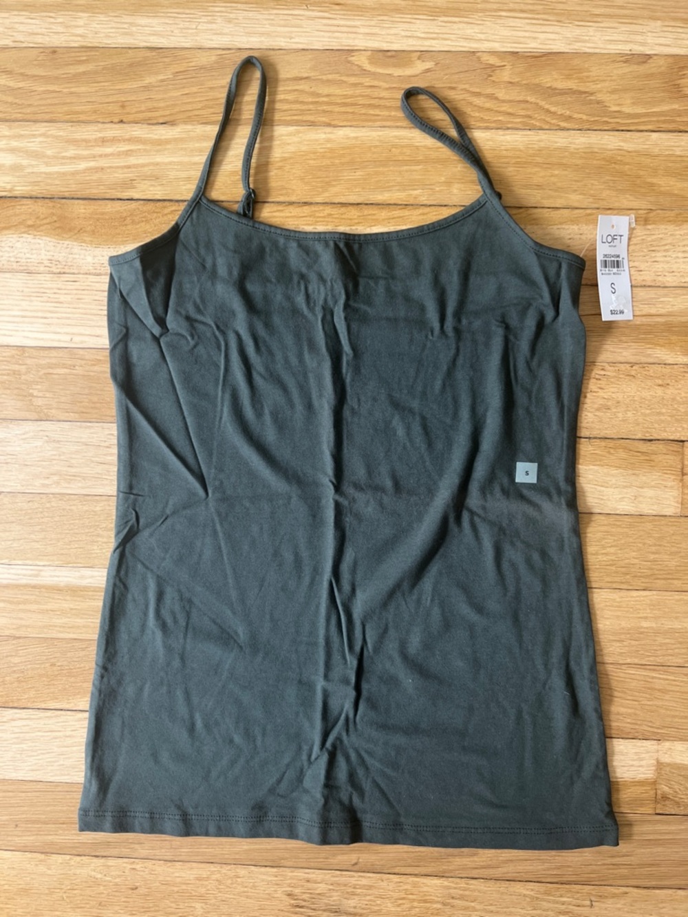 NWT LOFT Olive Green Cotton Spaghetti Strap Camisole